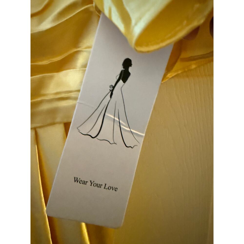 Beautiful Yellow Prom/Formal Dress Size 0 NWT - Picture 6 of 6